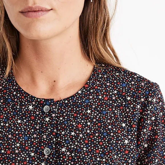 Madewell "Studio Ruffle Hem Top in Starry Night" - Picture 4 of 11